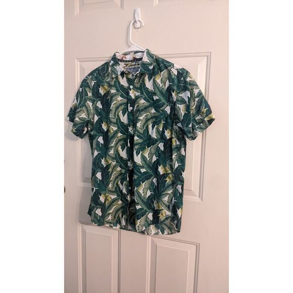 Huntington Beach Club Vintage Palm Leaf Button Down Shirt Medium - Picture 3 of 10